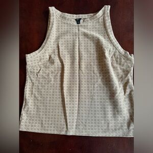 Ann Taylor Tan Patterned Tank Top